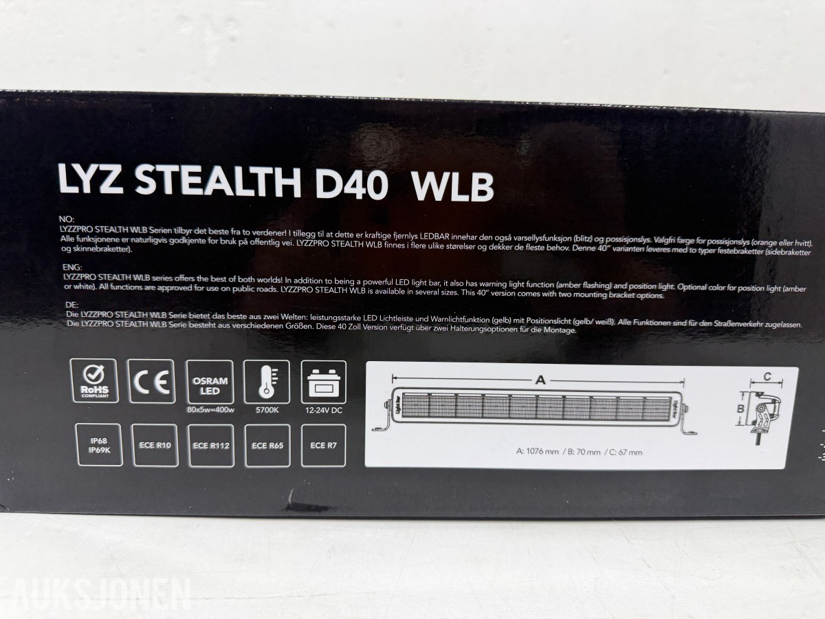 Lyzzpro Premium Stealth WLB LED-ekstralys med blitzfunksjon