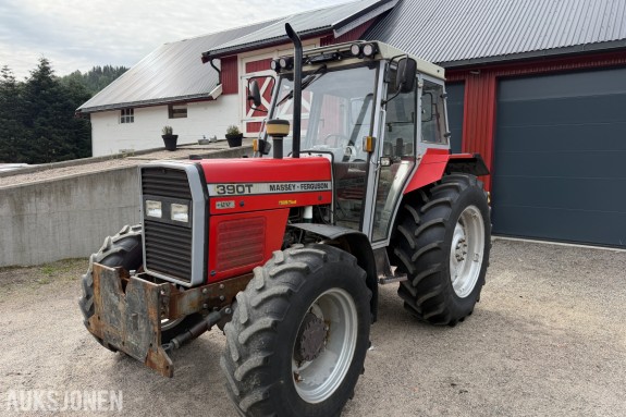 1991 MF 390T HIGHLINE TRAKTOR - TURBO - BRØYTEPLATE - LS SENTRAL - NYE BAKDEKK - CA 8100 TIMER 