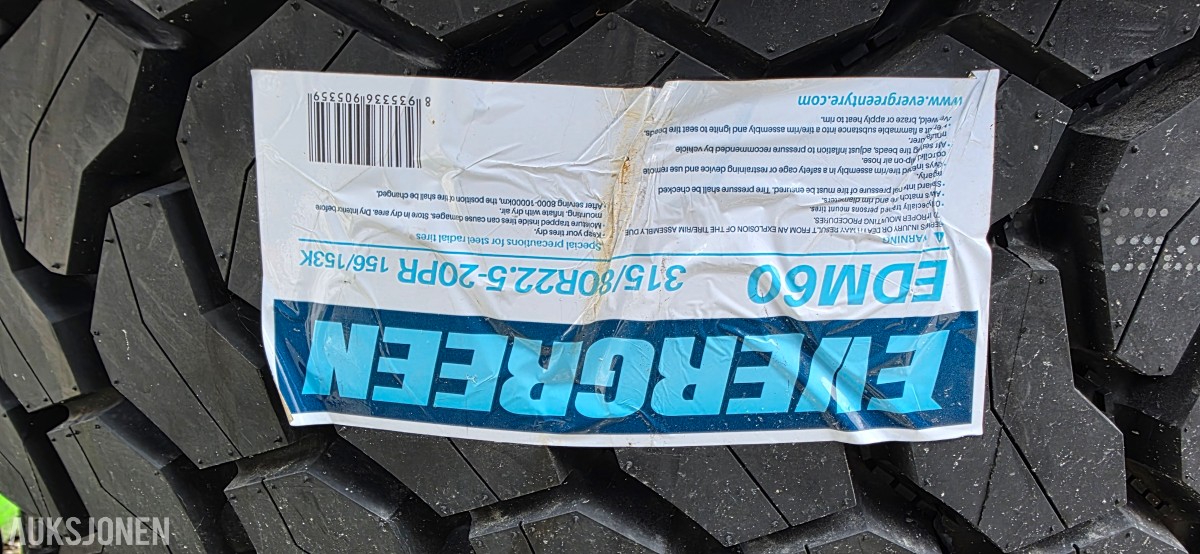 8 stk. Evergreen EDM60 315/80R22.5 lastebildekk