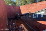 Krokcontainer med Loglift 095 kran