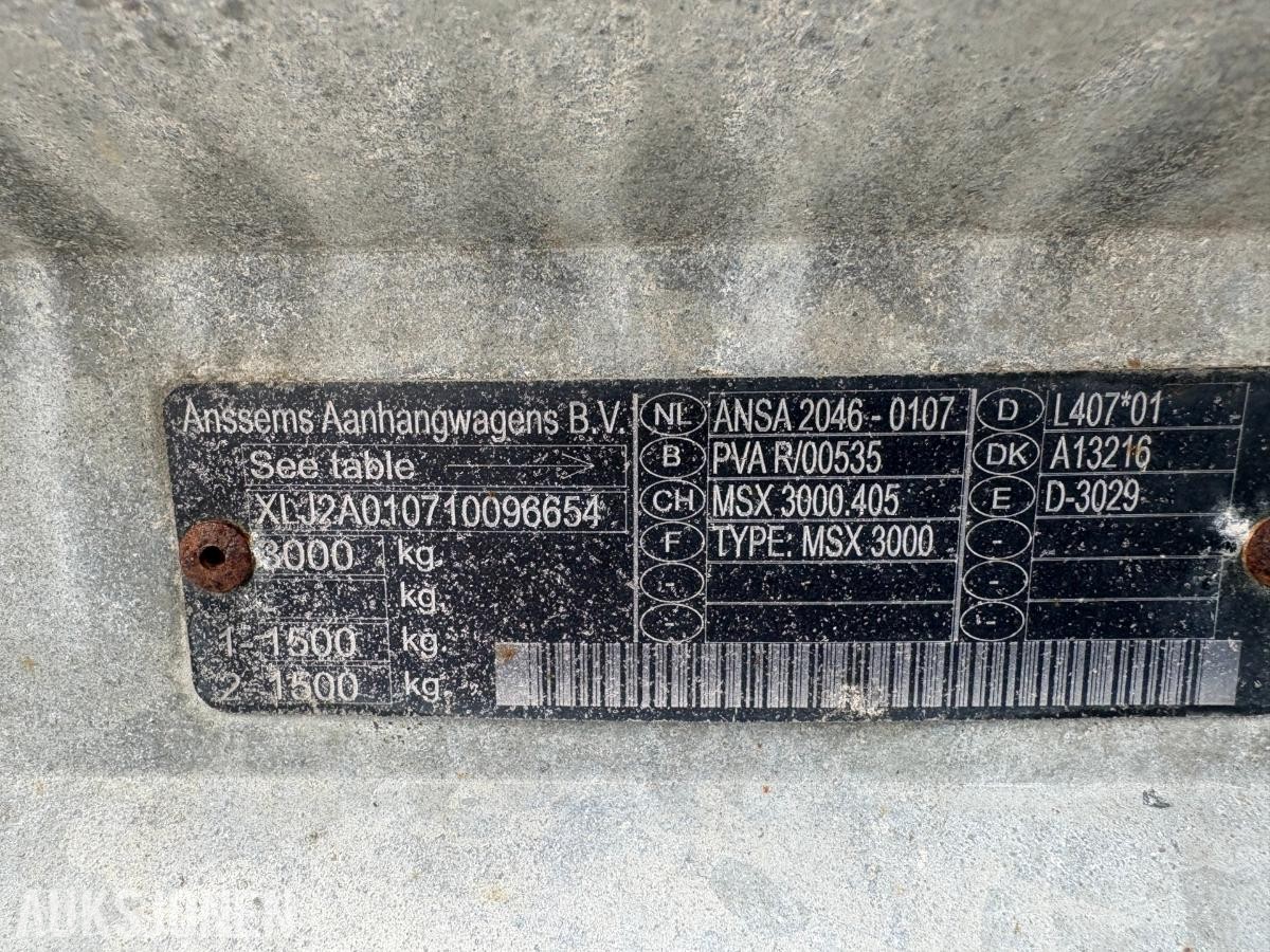 2010 Anssems MSX 3000 maskinhenger/tilhenger