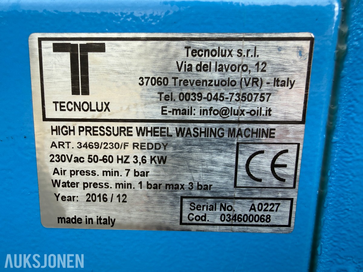 2016 Tecnolux Reddy dekkevasker / dekkvaskemaskin 230V