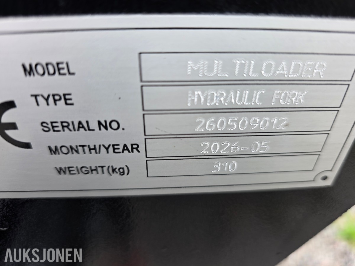 2026 Multiloader hydraulisk palle gaffel 2,5 T SMS/trima feste