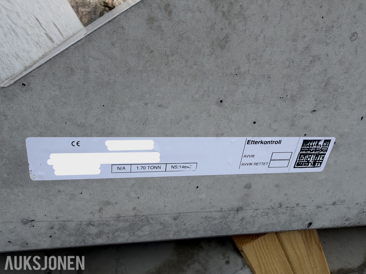 2026 Prefabrikkert betongtrapp - 11 trinn - 351 x 90 cm - 1700KG - CE merket