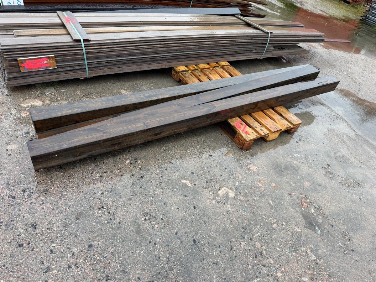 3 STK ROYAL SORT LIMTRESØYLER 140 X 140 MM – LENGDE CA. 300 CM - OVERSKUDD