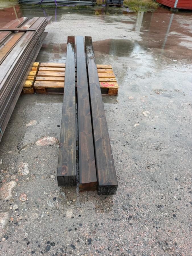 3 STK ROYAL SORT LIMTRESØYLER 140 X 140 MM – LENGDE CA. 300 CM - OVERSKUDD