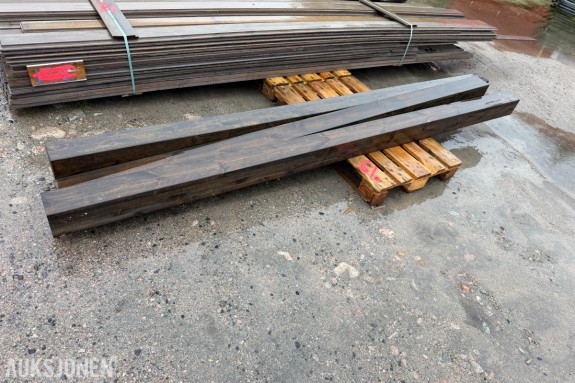 3 STK ROYAL SORT LIMTRESØYLER 140 X 140 MM – LENGDE CA. 300 CM - OVERSKUDD