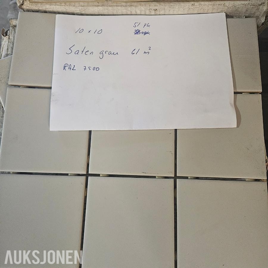 Keramisk flis Lys grå - 61 kvm