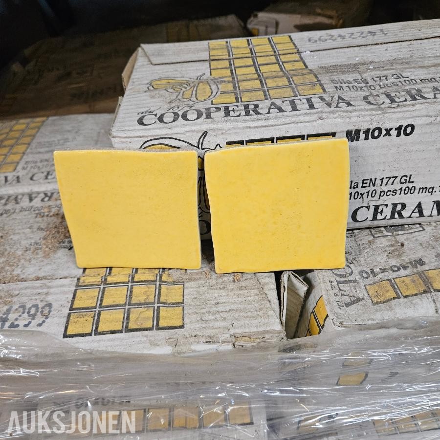 Keramisk flis Gul 10x10 - Ca 90 kvm