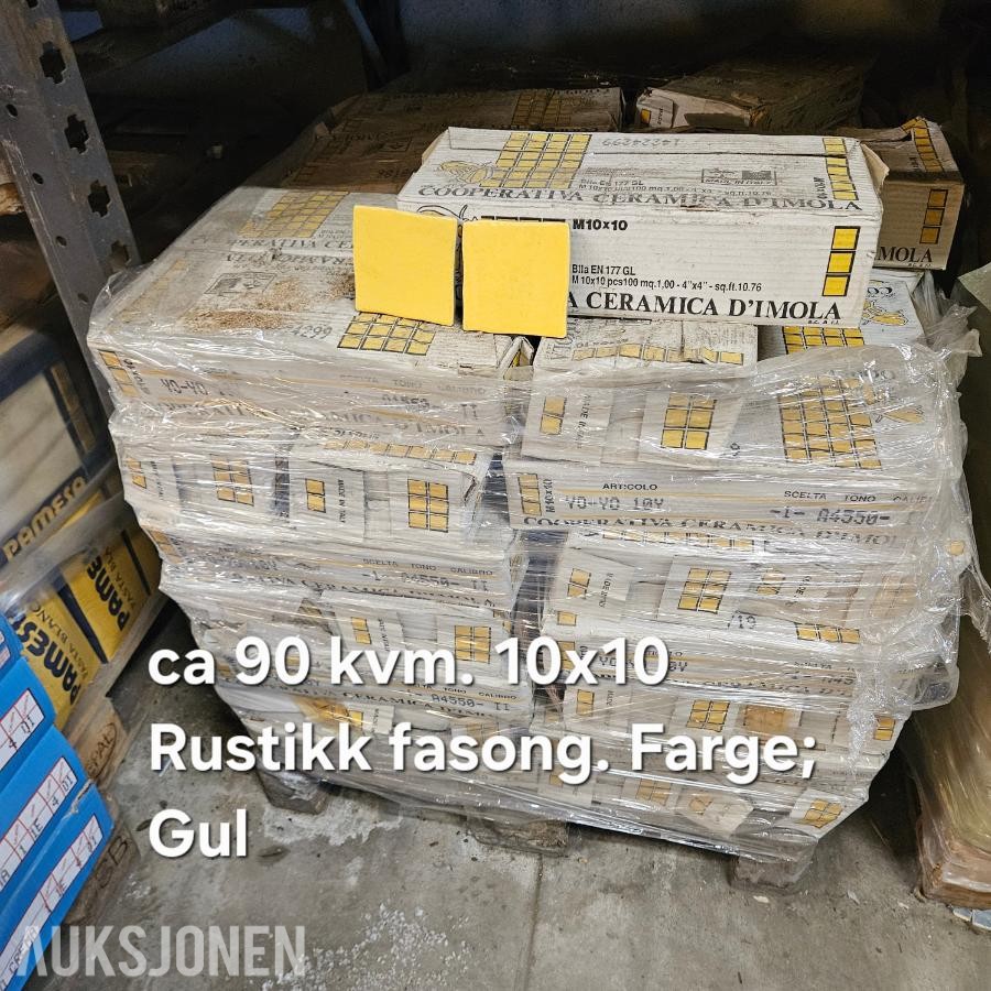 Keramisk flis Gul 10x10 - Ca 90 kvm