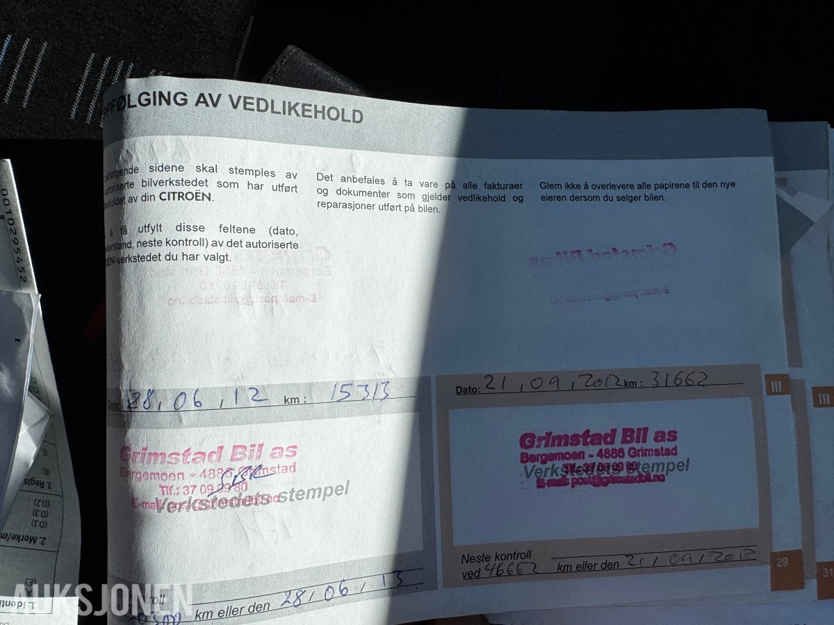 2012 Citroen BERLINGO 1.6-90 D HENGERFESTE 3-SETER