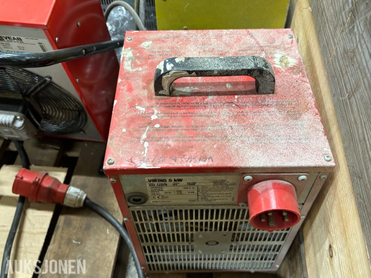 Pall med 6 stk. byggvarmere  – 5–9 kW