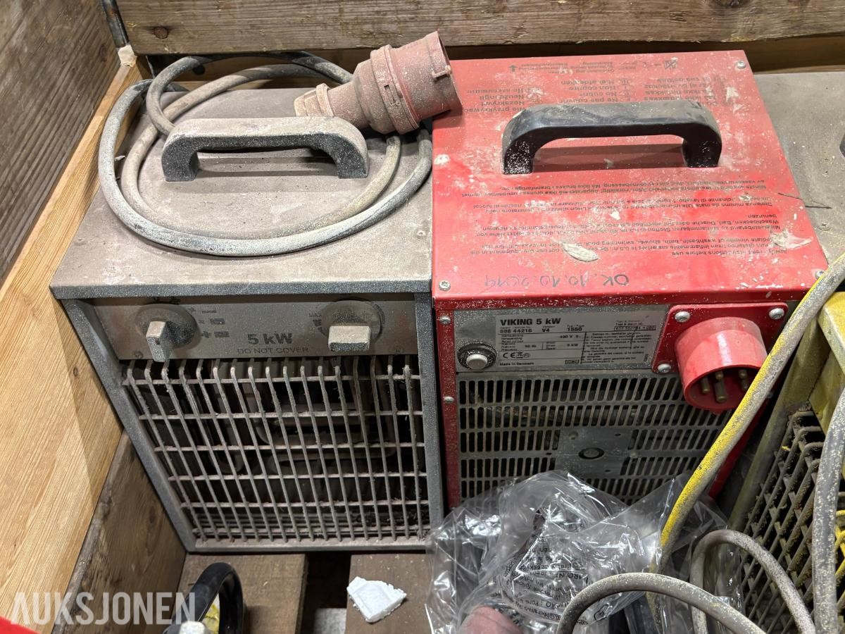 Pall med 6 stk. byggvarmere  – 5–9 kW