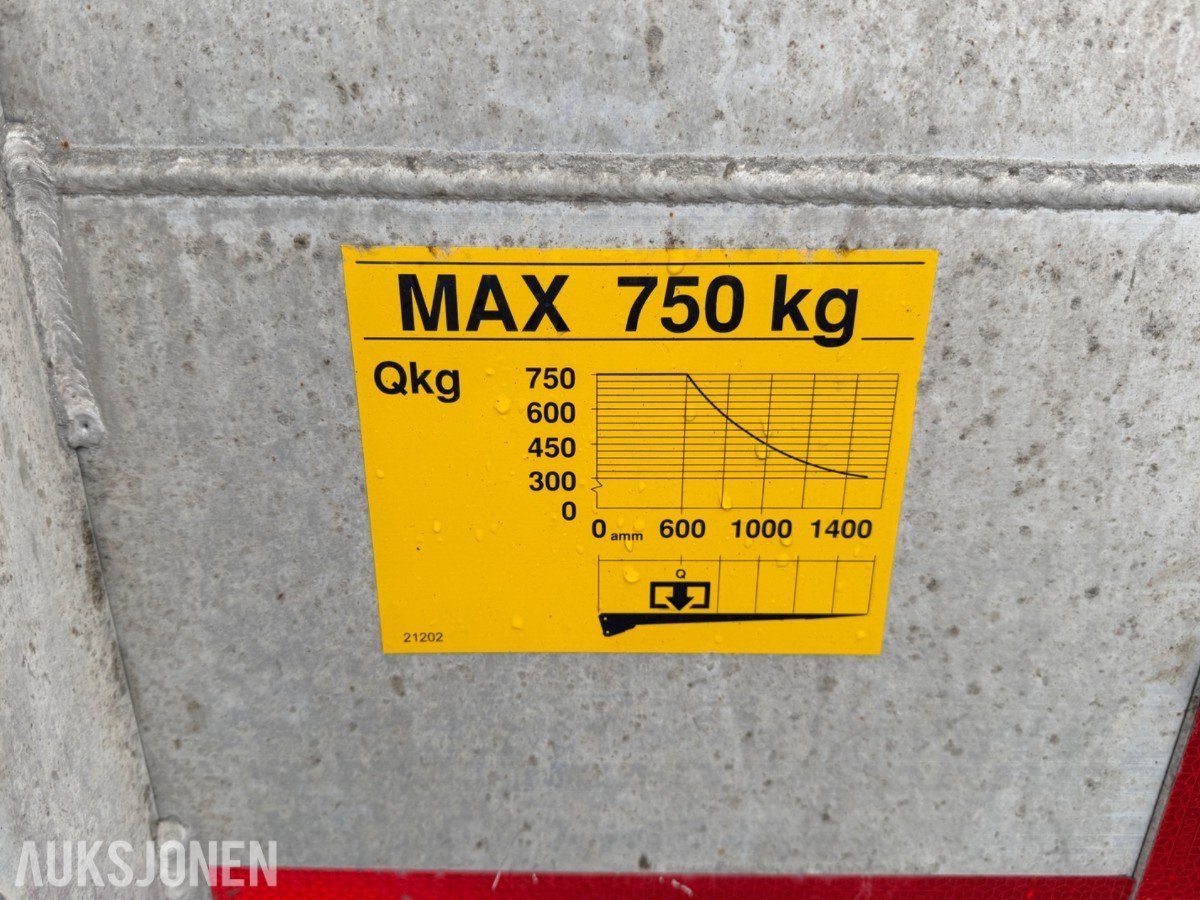 2020 Zepro bakløfter for lastebil, 750kg kapasitet