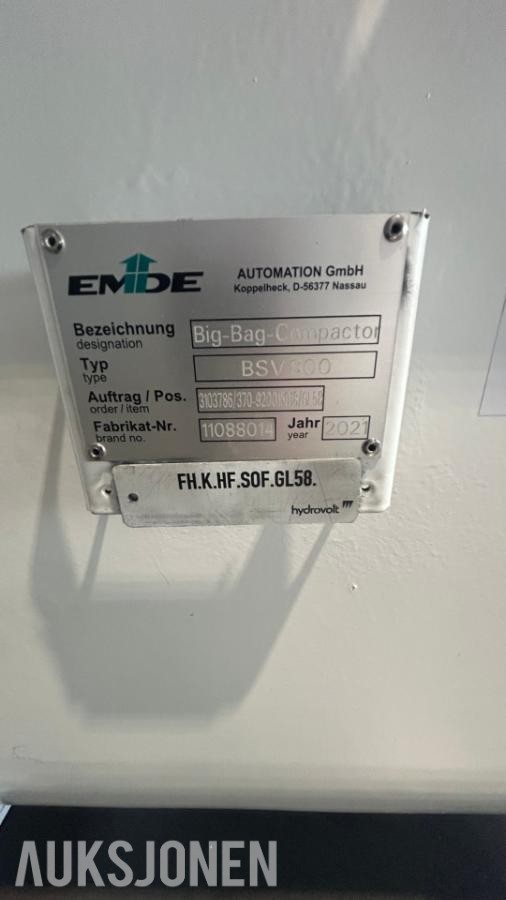2021 EMDE Big bag compactor BSW 800