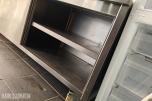 Rustfritt arbeidsskap med skyvedører og hjul - Storkjøkken