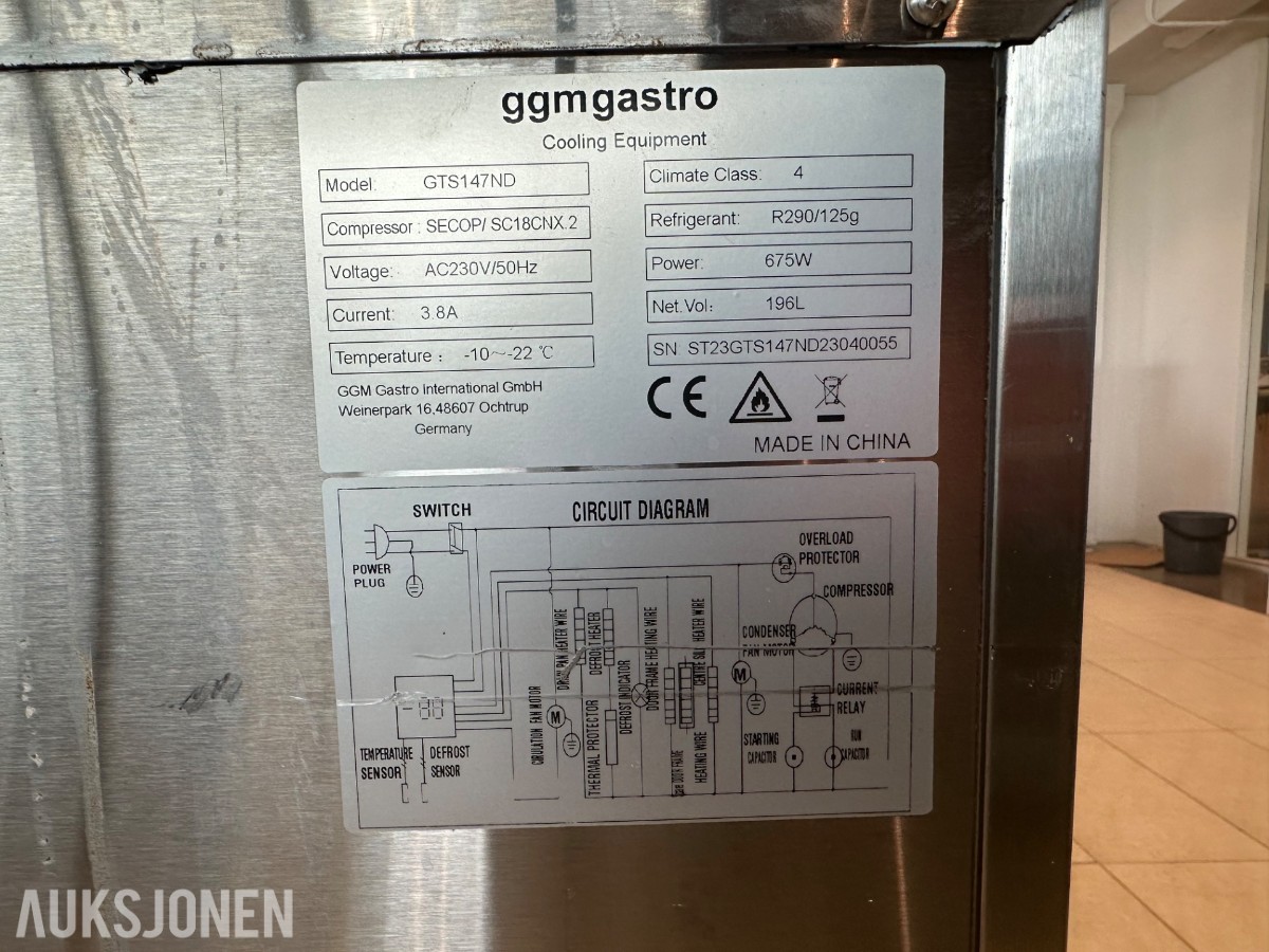 GGMgastro frysebenk – modell GTS147ND