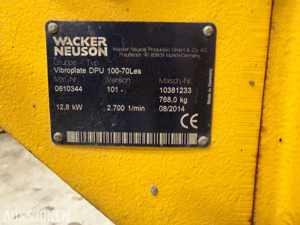 2014 Wacker Neuson DPU 100-70Les vibroplate / platevibrator