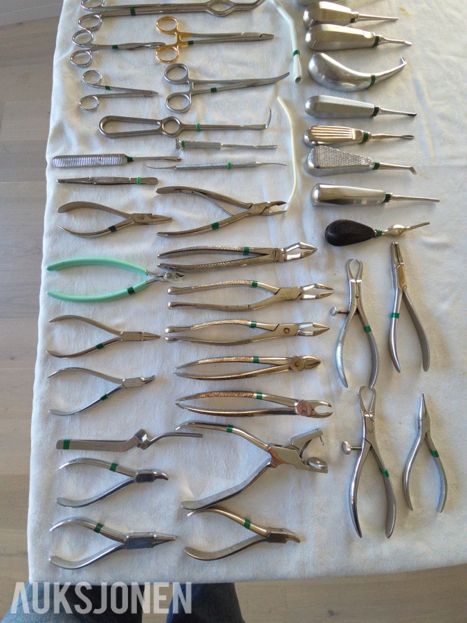 Større parti tannlegeinstrumenter og dentalt håndverktøy