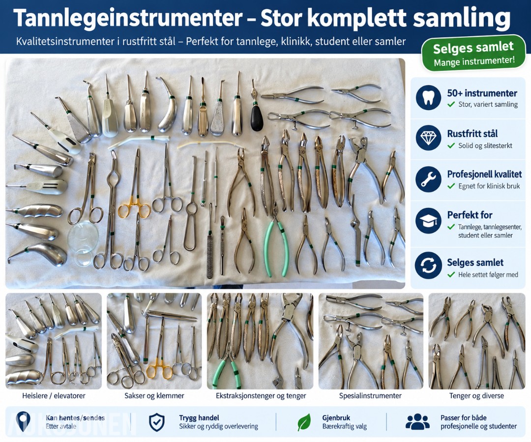 Større parti tannlegeinstrumenter og dentalt håndverktøy