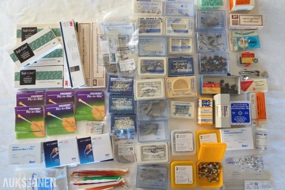 Stort parti tannlegeutstyr og dentalmateriell – Kerr, Dentsply, Pulpdent, 3M m.fl.