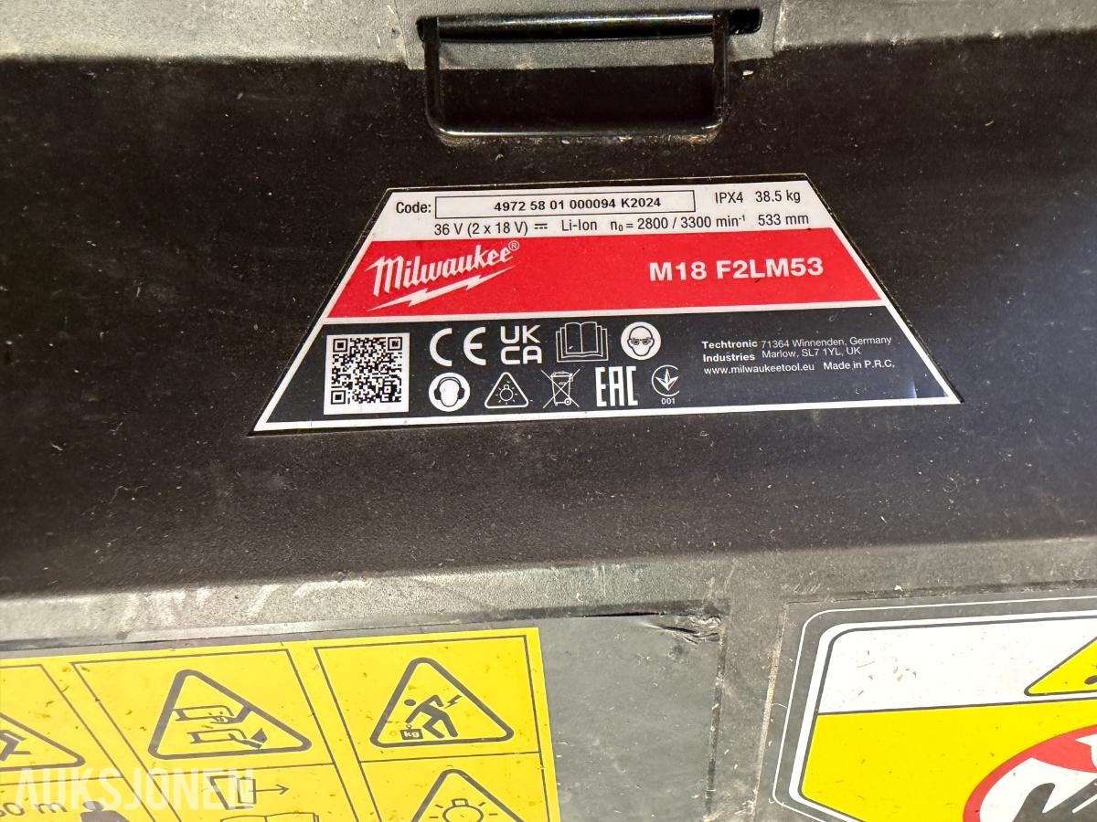 2024 Milwaukee M18 F2LM53 el. gressklipper m/oppsamler