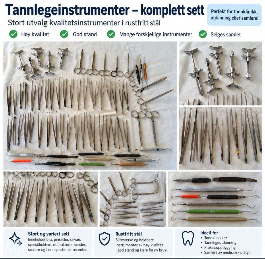 Større parti odontologiske instrumenter og kirurgiske håndinstrumenter