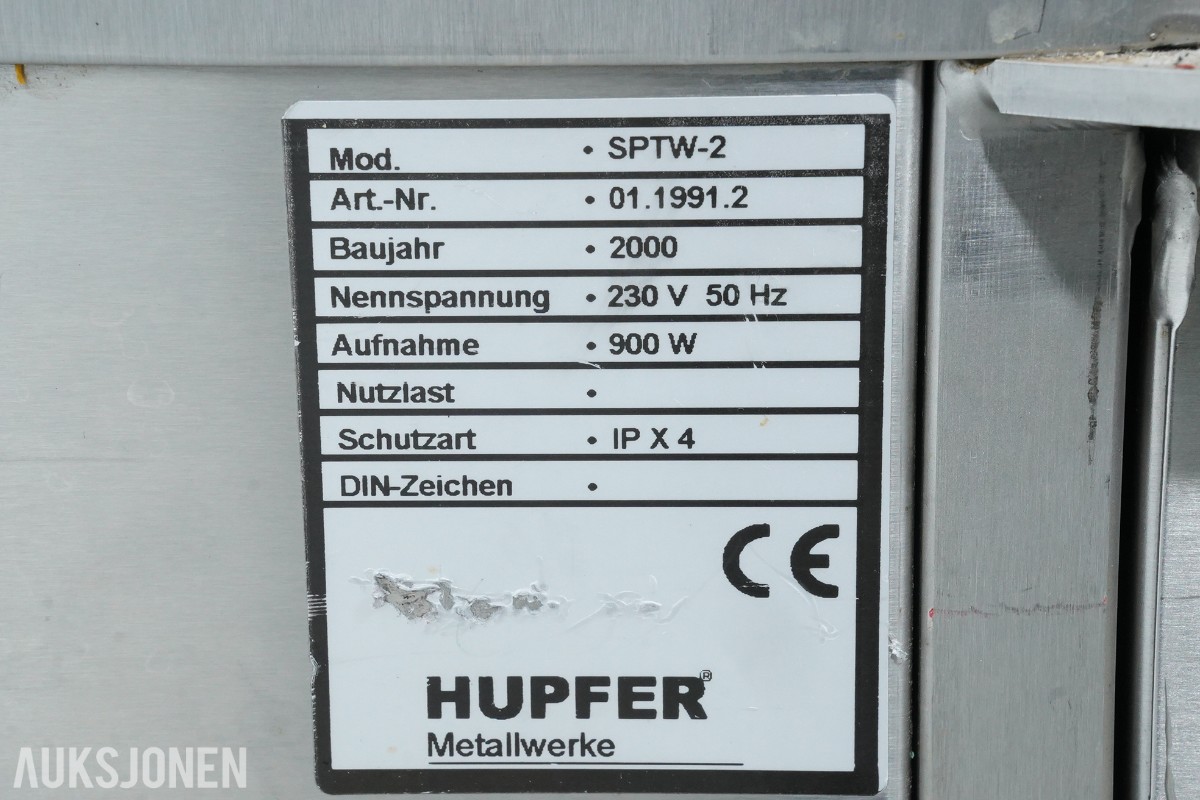 Hupfer SPTW-2 varmeskap med strøm