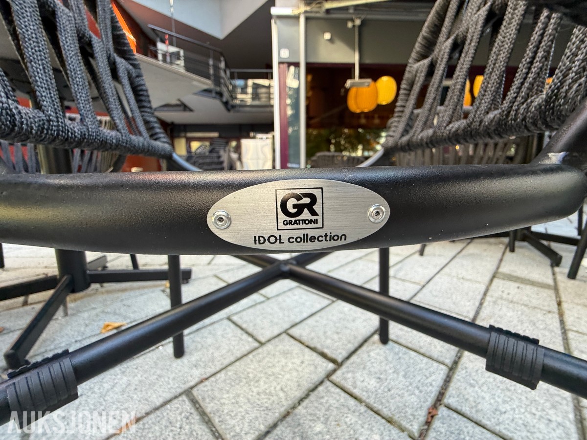 Parti utemøbler / restaurantmøbler – Grattoni IDOL Collection – bord og stoler