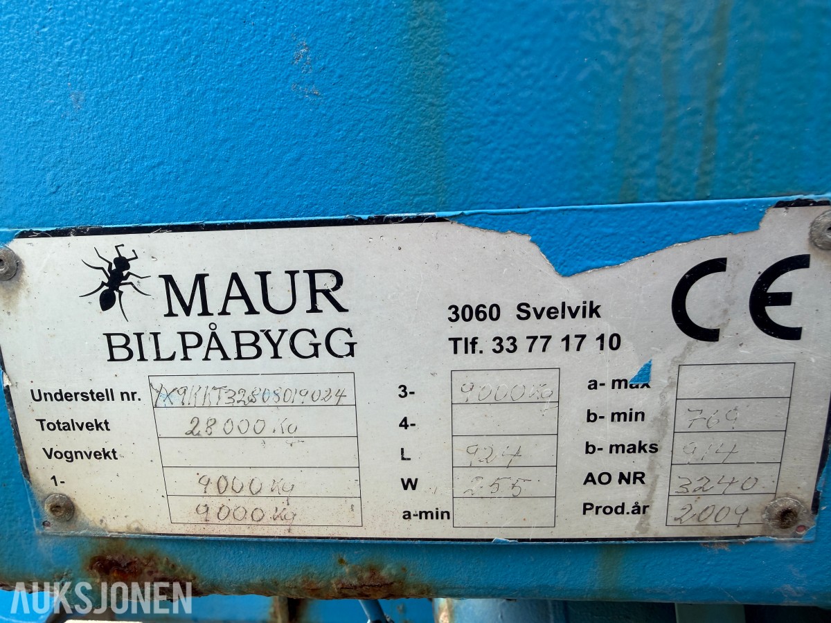 2009 Maur krok trippelkjerre med tipp