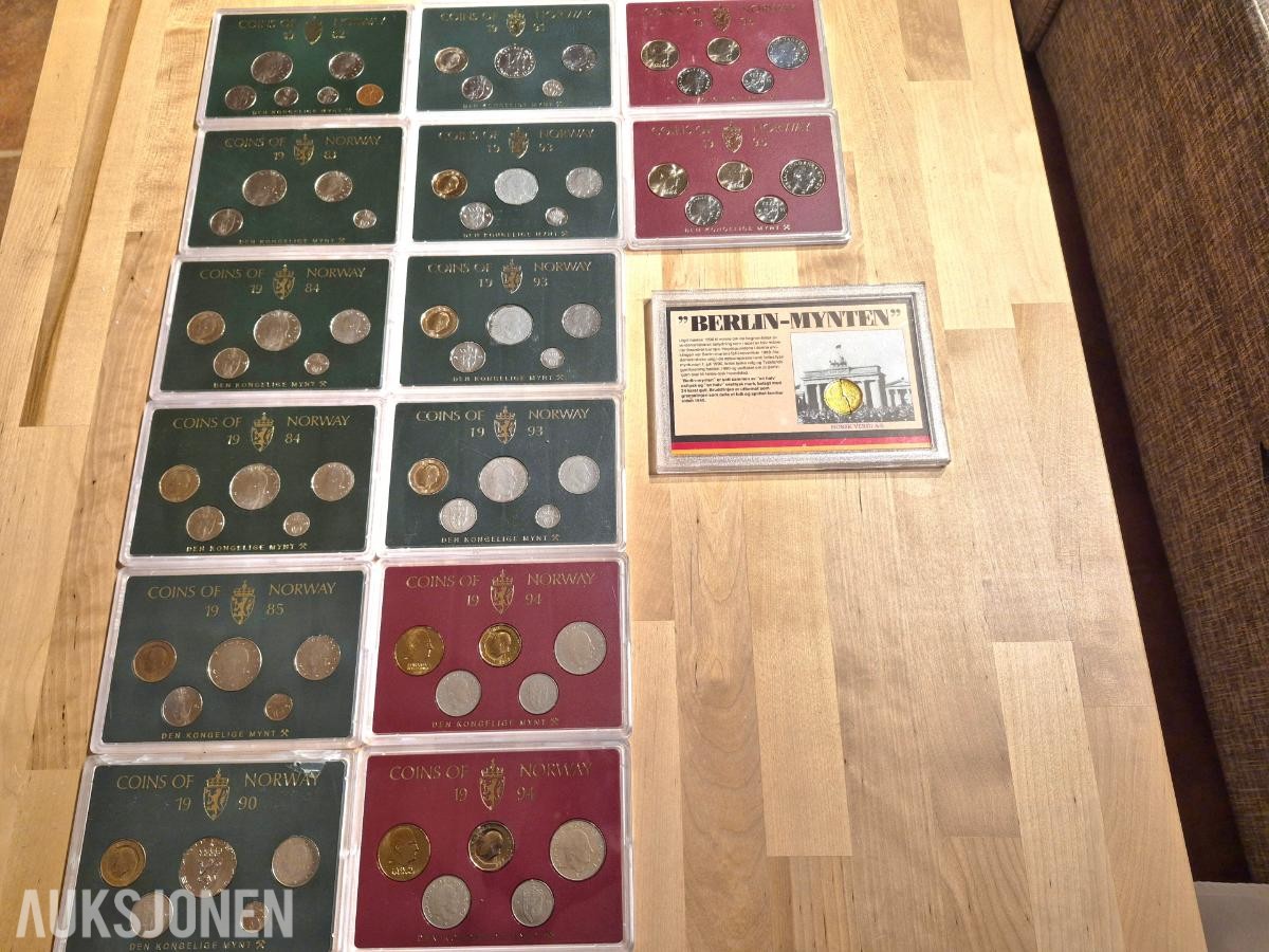 Norges bank-Myntsett samling - Berlin mynt 1982-1995