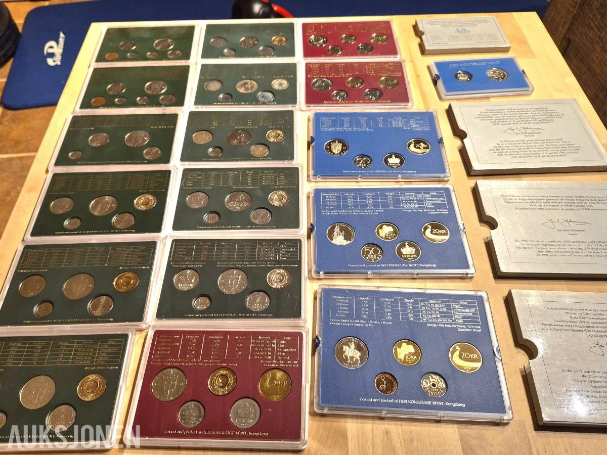 Norges bank-Myntsett samling - Proofcoin 1981-1997
