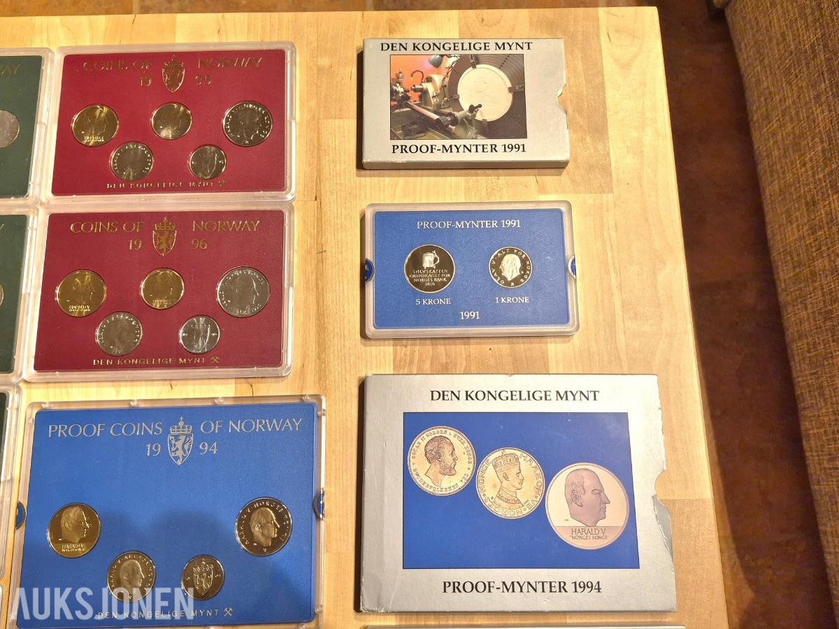 Norges bank-Myntsett samling - Proofcoin 1981-1997