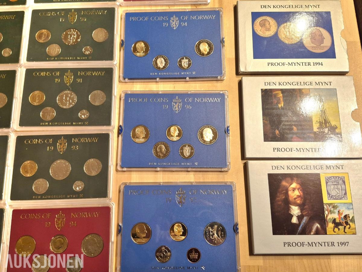 Norges bank-Myntsett samling - Proofcoin 1981-1997