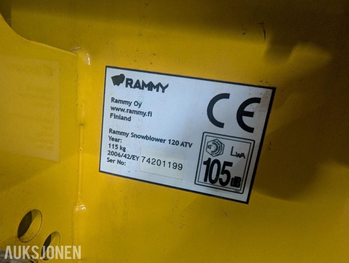 Rammy Snowblower 120 ATV – 420cc – m/ramme, festeplate og breddevinger