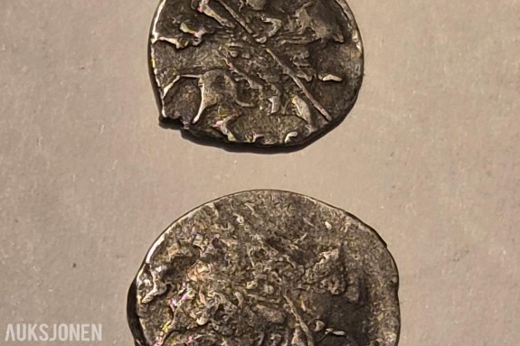 Russiske dråpekopeker i sølv 2 stk Tsar Boris Godunov 1598-1605