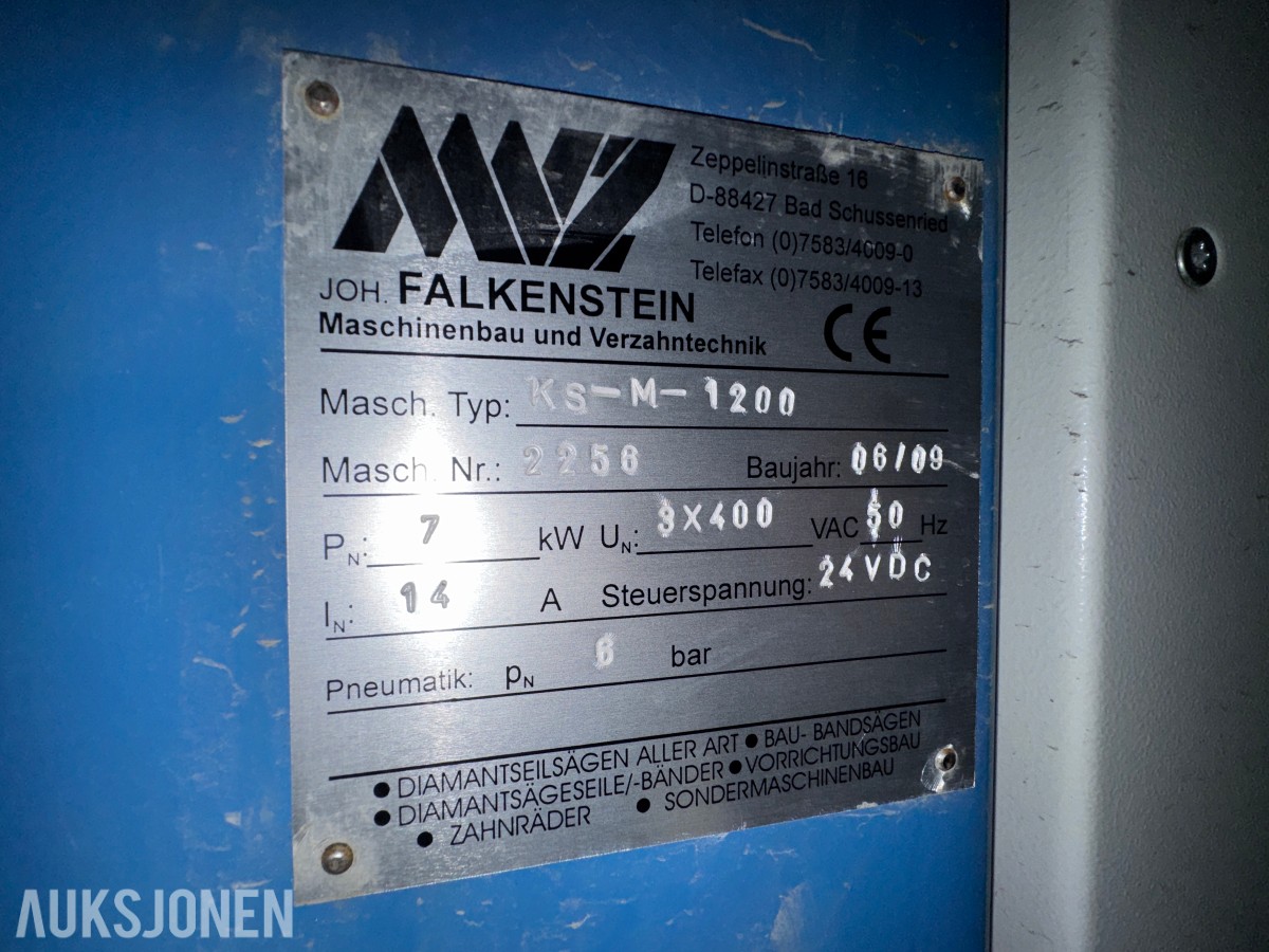 2009 MVZ Joh. Falkenstein Maschinenbau und Verzahntechnik KS-M-1200 - Wiresag / Steinsag