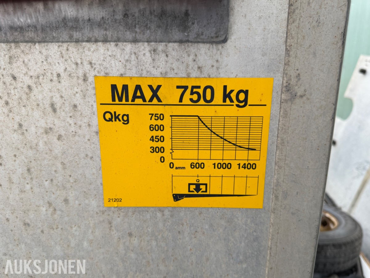 2019 Zepro bakløfter for lastebil, 750kg kapasitet