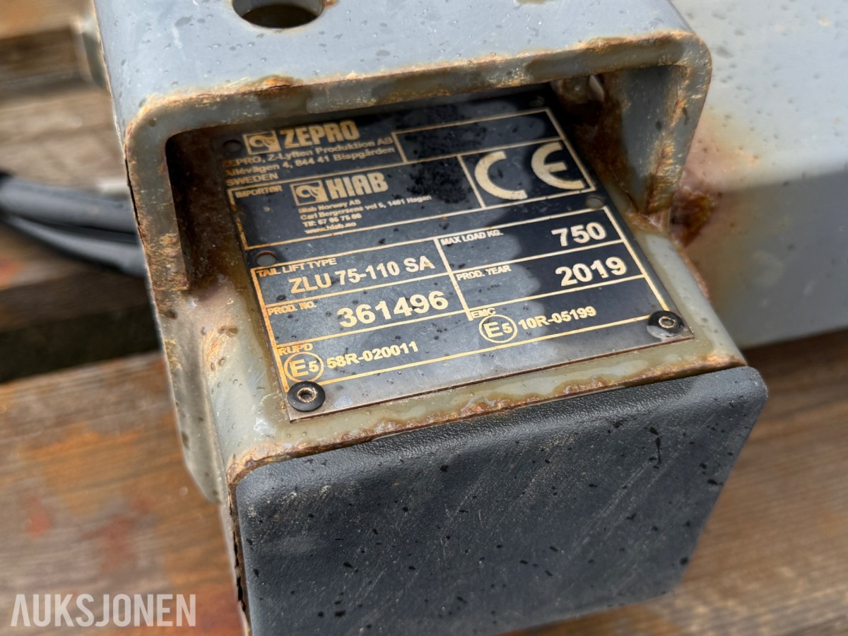 2019 Zepro bakløfter for lastebil, 750kg kapasitet