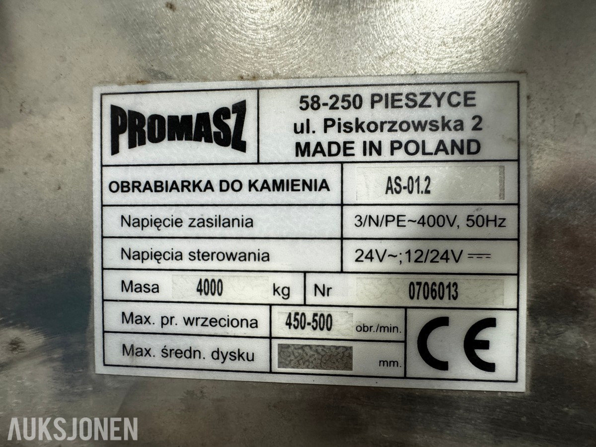Promasz stein slipeautomat AS-01.2
