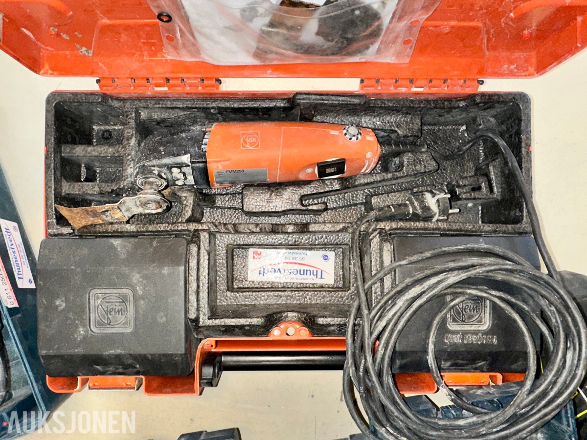 Bosch, Milwaukee, Hitachi og Fein 6 elektroverktøy