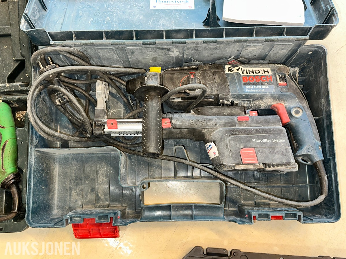 Bosch, Milwaukee, Hitachi og Fein 6 elektroverktøy