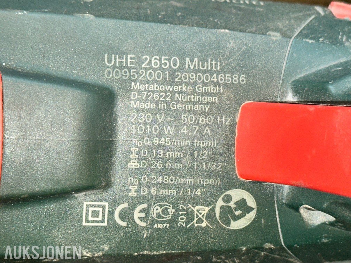 Bosch, Metabo, AEG og Hilti elektroverktøy med pipesett og tilbehør