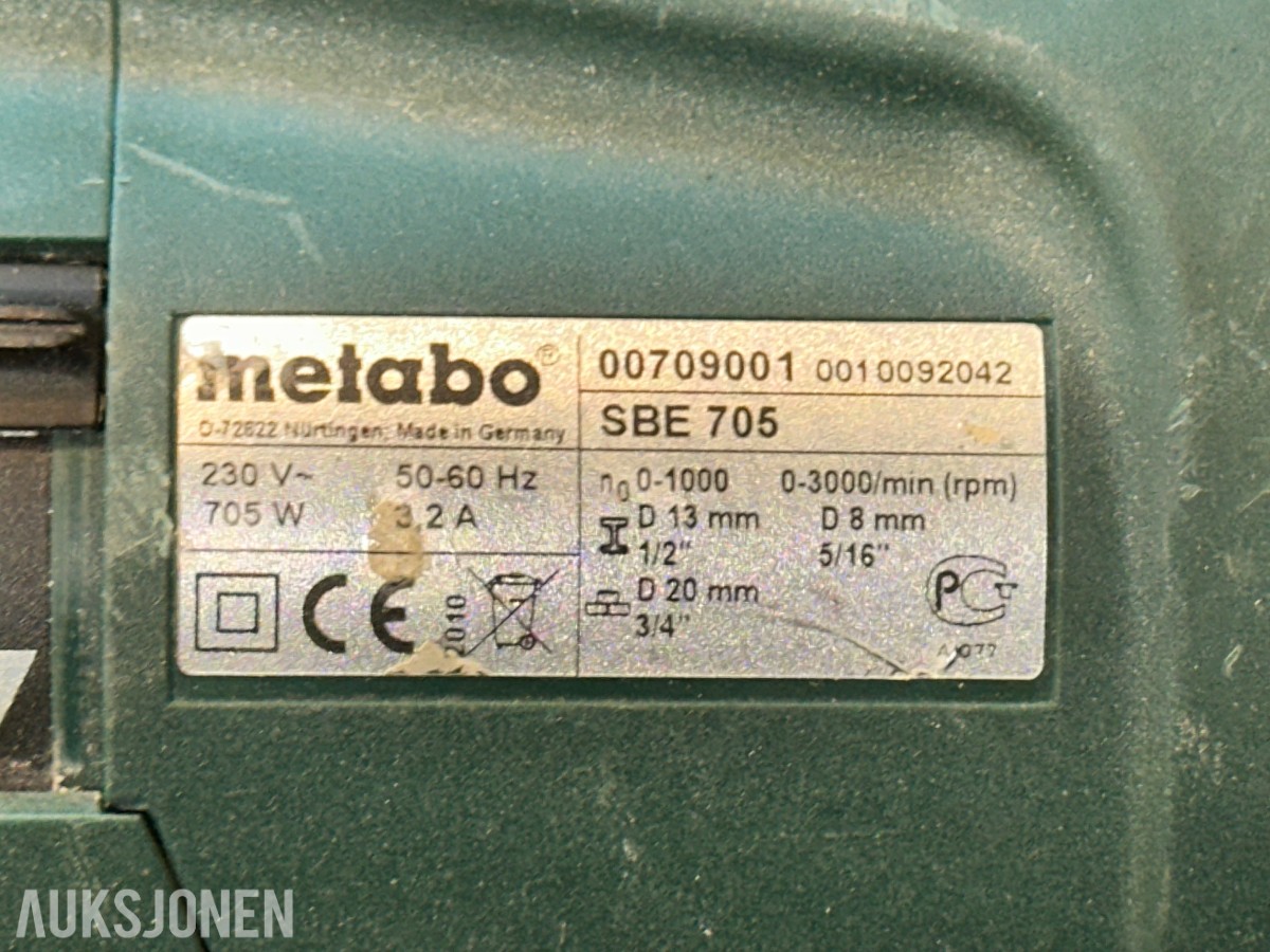 Bosch, Metabo, AEG og Hilti elektroverktøy med pipesett og tilbehør