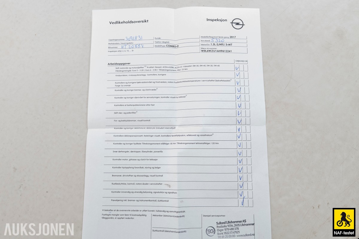 2017 Opel COMBO 1.2 D 95HK HENGERFESTE KLIMA SKYVEDØRER