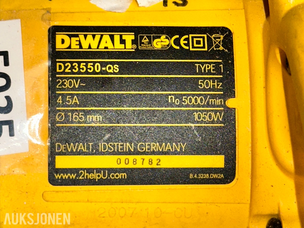 2 stk. DeWalt sirkelsager – D23550-QS og DWE550-QS