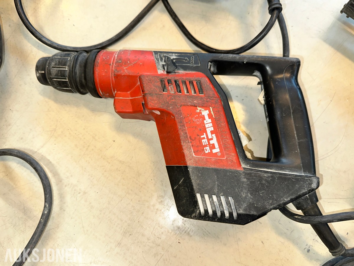 Hilti, DeWalt og Bosch 8 stk. bor-/kombihammere