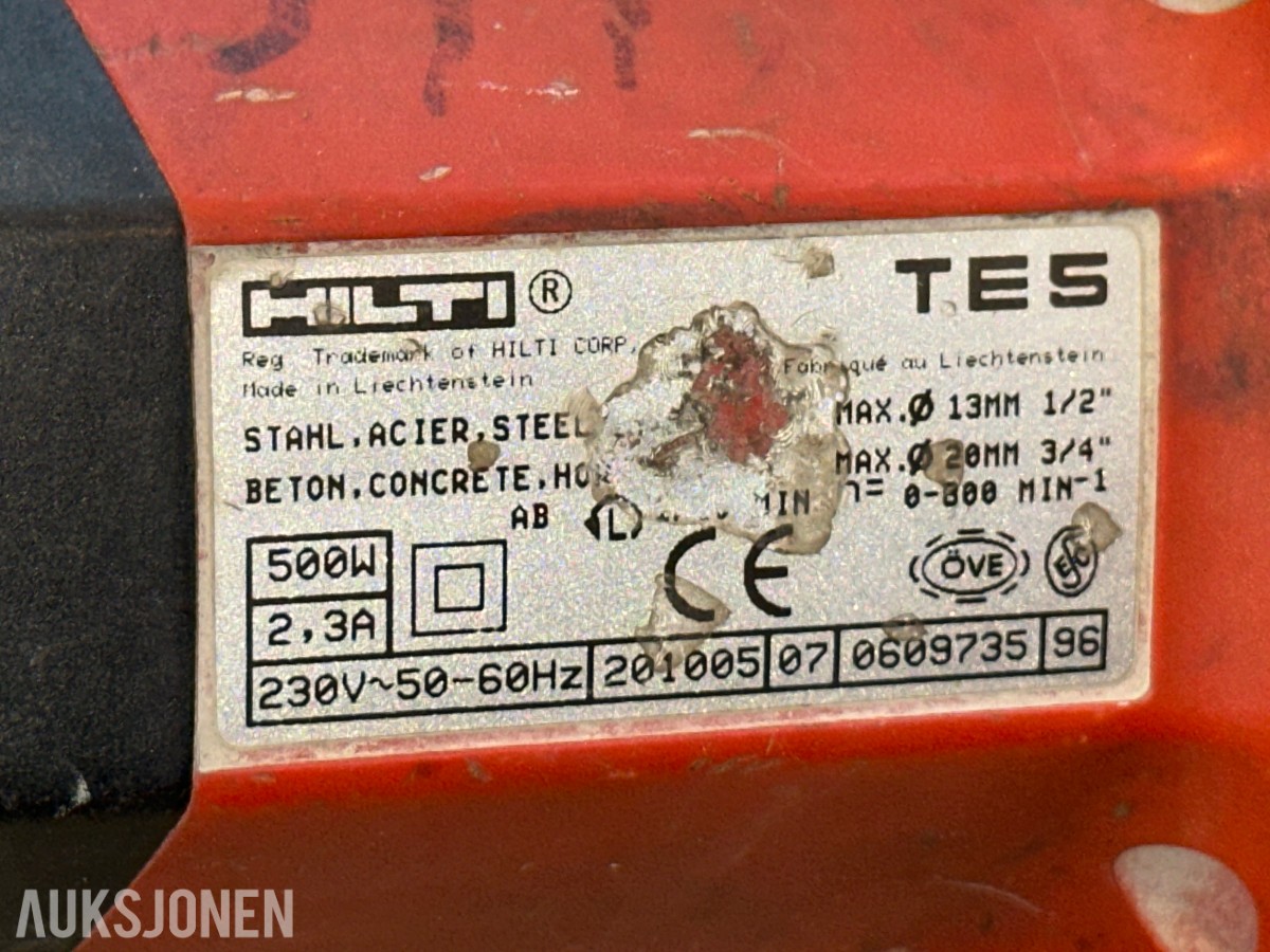 Hilti, DeWalt og Bosch 8 stk. bor-/kombihammere