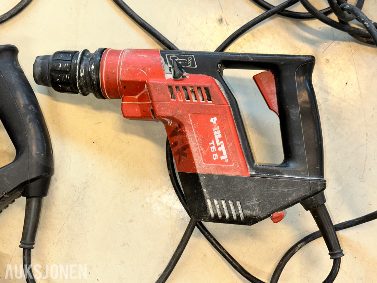 Hilti, DeWalt og Bosch 8 stk. bor-/kombihammere