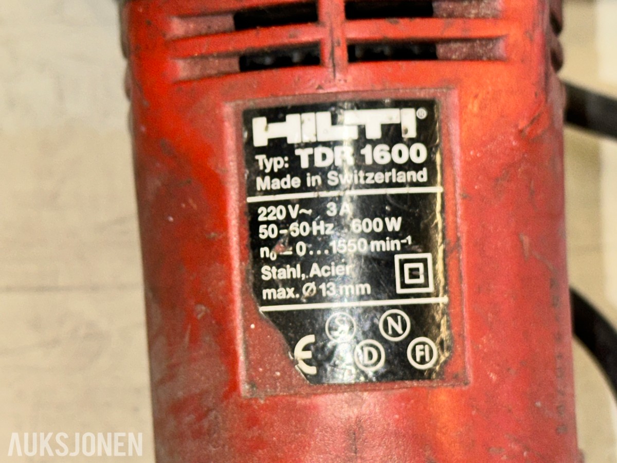 Hilti, DeWalt og Bosch 8 stk. bor-/kombihammere